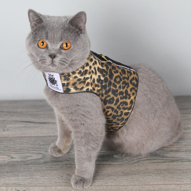cat harness leopard
