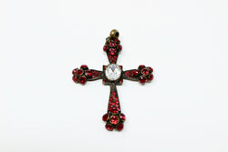 Röda Swarovski Gothic Cross - BARCELONADOGS