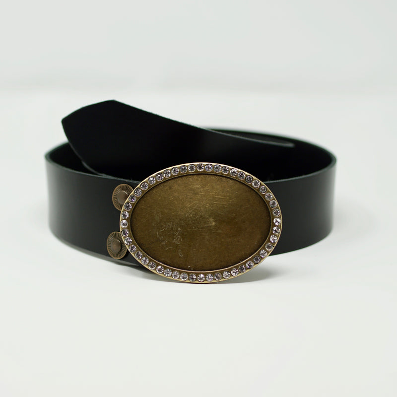 Black Simplicity Belt with Gold - BARCELONADOGS