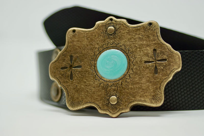 Shania Belt Turquoise Enamel - BARCELONADOGS