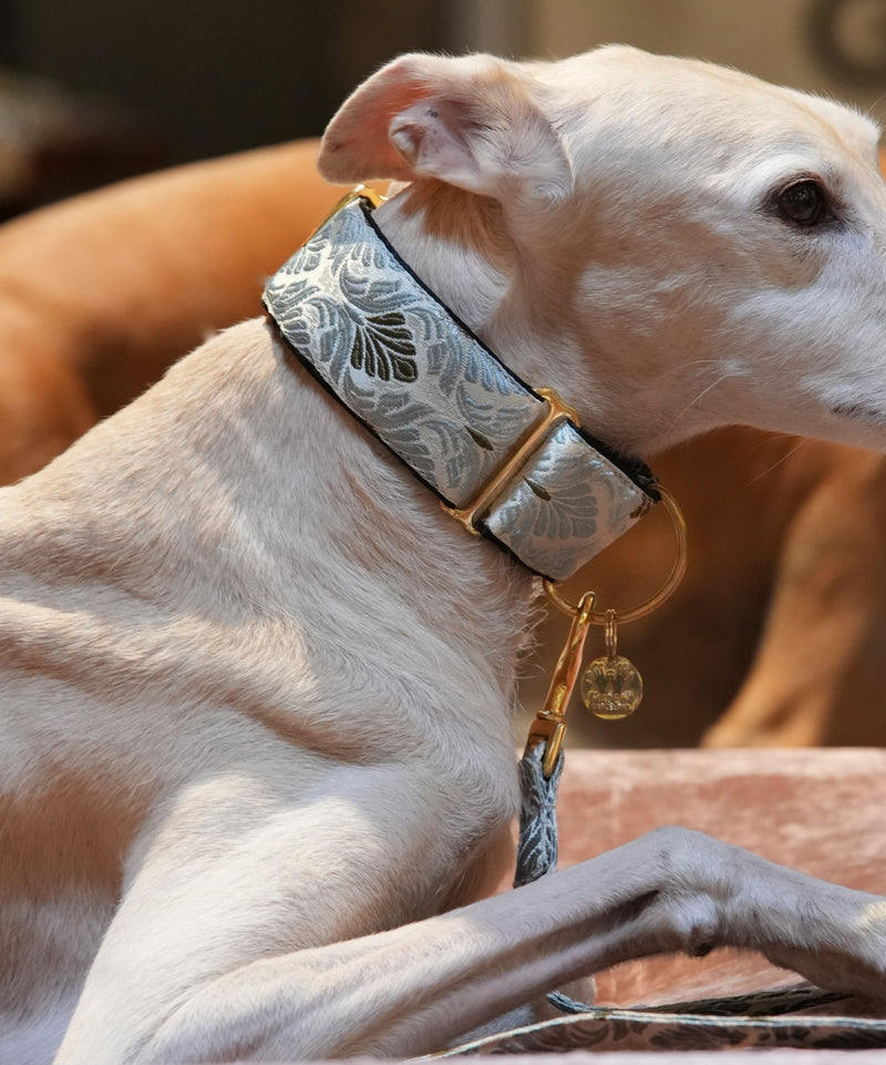 martingale brocade in celeste silver