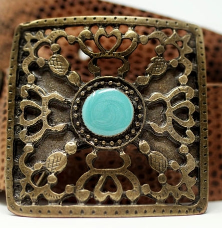 Empire Belt in Beige Brown Snake